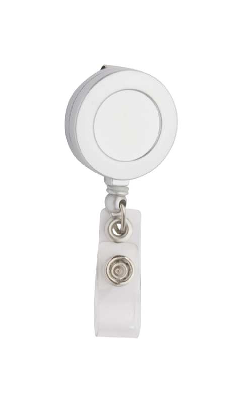 Porte-badges en plastique - bouton pression, cordelette télescopique et clip métal - compatible pochette réf AP761597_0