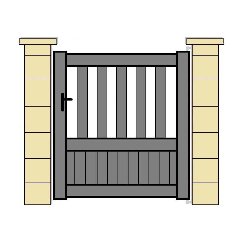 Portillon semi-ajouré Loire / droit / en aluminium / gris_0