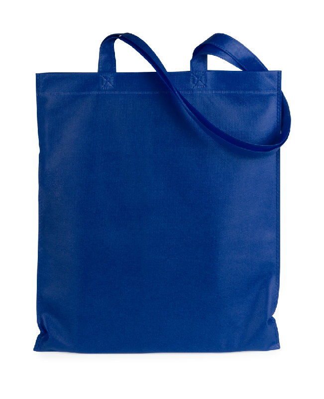 Tote bag non-tissé bleu - 70 gr/m2 avec anses longues_0