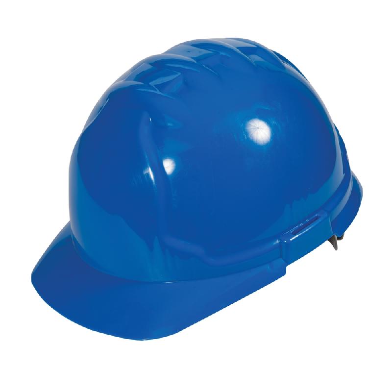 Casque de chantier bleu Silverline 633503 - léger avec serre-nuque réglable - marquage CE_0