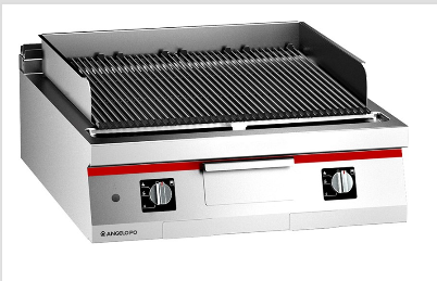 1N0GRG Grillade gaz à pierres céramique - acier inox AISI 304 - grille en fonte émaillée nanotechnologique_0