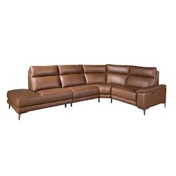 AC ANGEL CERDA Angel Cerdá Canapé d'angle relax gauche en cuir tabac marron 6216C 305 x 244 x 97 - marron fourrure 8435631033561_0