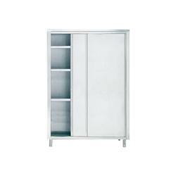 Virtus group Armoire de Rangement Portes Coulissantes et 3 Étagères - 1700 x 600 mm - Virtus - gris 0698142178833_0