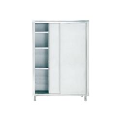 Armoire de Rangement Portes Coulissantes et 3 Étagères   1700 x 600 mm           1700x600x2000mm VIRTUS GROUP - gris 0698142178833_0