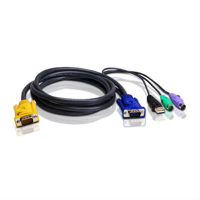 Aten 2l-5303up câble kvm usb ps/2 , noir, 3 m_0