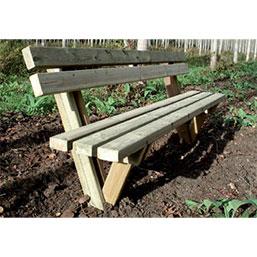 Banc public en pin traité autoclave classe IV - Assise et dossier section 45 x 95 mm - Longueur 2 m - CHAMPETRE_0