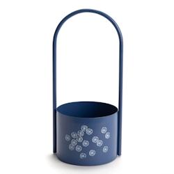Cache pot Mer bleu -  Rond Métal Amadeus 30.5x13 cm - bleu métal 3520071856506_0