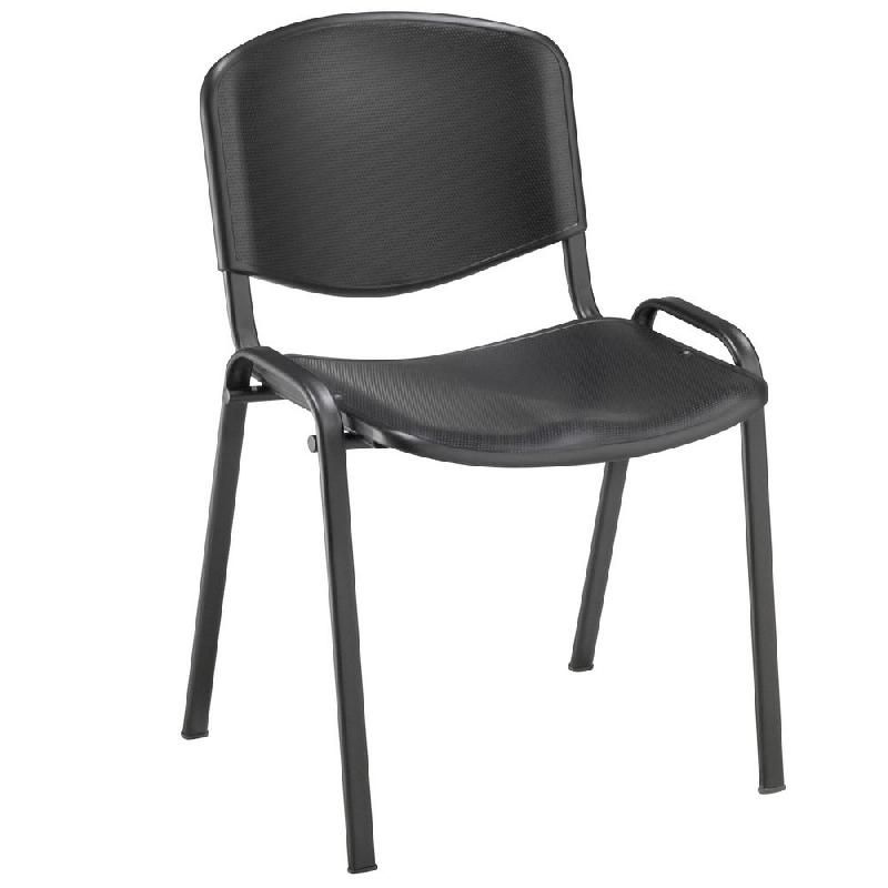 CHAISE COLLECTIVITÉS FIRST - POLYPROPYLÈNE - NOIR - PIEDS MÉTAL NOIR (PRIX À L'UNITÉ)