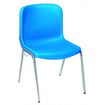 Chaise de collectivité Milan - empilable jusqu'à 15 - coque polypropylène et pieds chromés - classement feu M2 ou M4_0