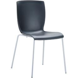 Décoshop26 - Chaise de cuisine ou véranda empilable pour intérieur ou extérieur assise en plastique noir cadre en aluminium 10_0003023 - noir 3000_0
