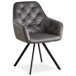 Décoshop26 - Chaise de salle à manger salon avec revêtement en velours confortable en gris CDS06006 - gris 3000431269608_0