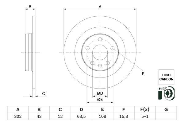 Disque de frein Bosch 0986479F31 - boîte de 2 disques - arrière - type plein_0