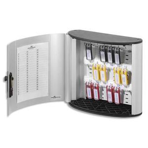 Durable armoire à clés Key Box - capacité 18 clés, aluminium, coloris argent - dimensions : L30,2 x H28 x P11,8 cm_0