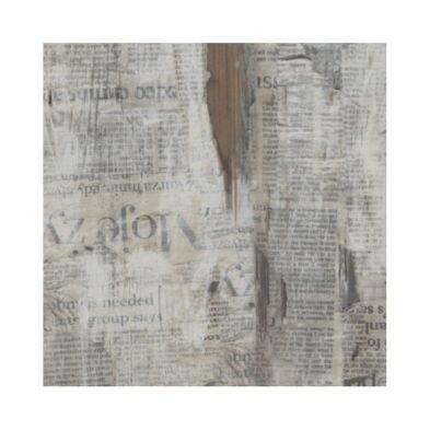 Emh Plateau de table professionnel 70x70 cm – décor spaper vintage – stratifié moulé pour terrasse CHR - gris BISPLAT70X70NEWSPPER_0