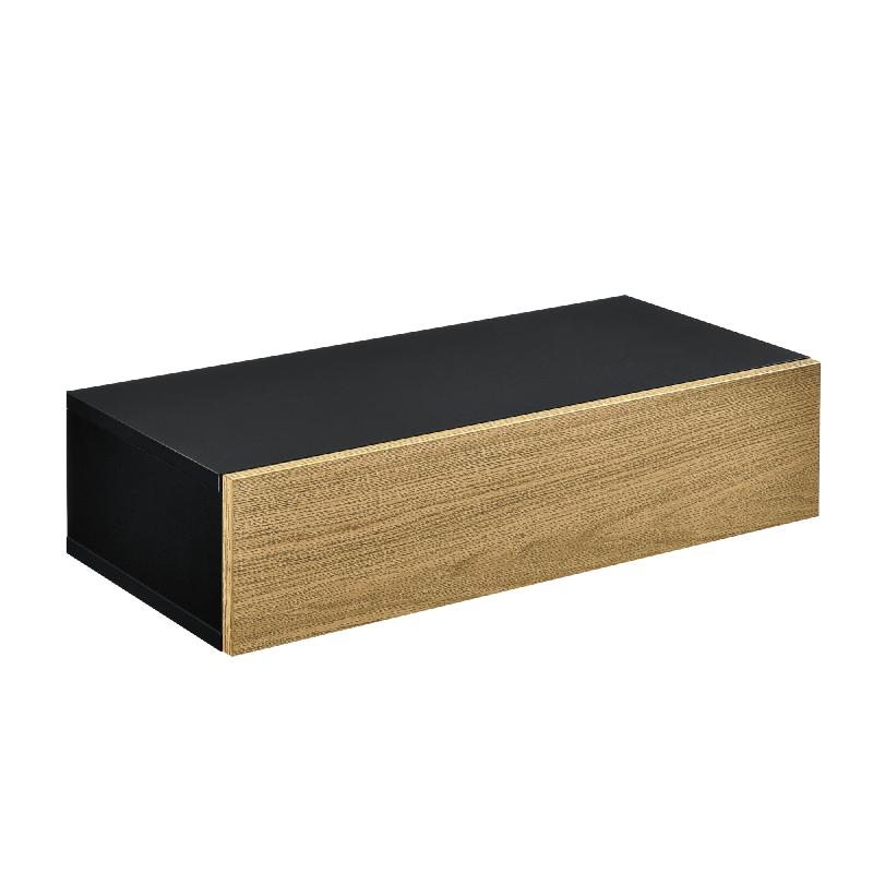 ÉTAGÈRE MURALE AVEC COMPTOIR PANNEAU DE PARTICULES 50 CM BOIS NOIR 03_0001716_0