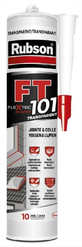 Mastic d'étanchéité transparent RUBSON FT101 280 ml - polyvalent 3 en 1 pour intérieur et extérieur_0