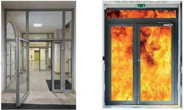 Porte coupe-feu EI30/EI60/E90/EI120, simple vitrage ou isolant - LUX'ALU SOLUTIONS_0