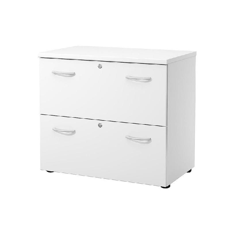 MEUBLE BAS NF ENVIRONNEMENT AVEC TIROIRS - H.72 X L. 80 X P. 48 CM - BLANC - TIROIRS BLANC