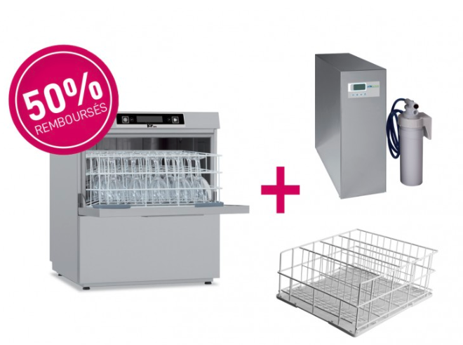 Pack Stop Essuyage - Lave-verres 500 x 500 avec osmoseur et 3 paniers_0
