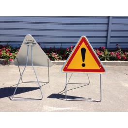 Panneau de chantier AK14 - Attention danger - Acier galvanisé et film rétroréfléchissant_0