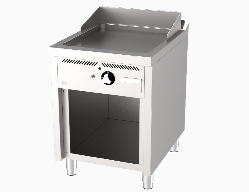 Plancha à gaz fry-top professionnelle sur placard ouvert - 600x750x945mm - plaque chromée - FT7506ECR_0