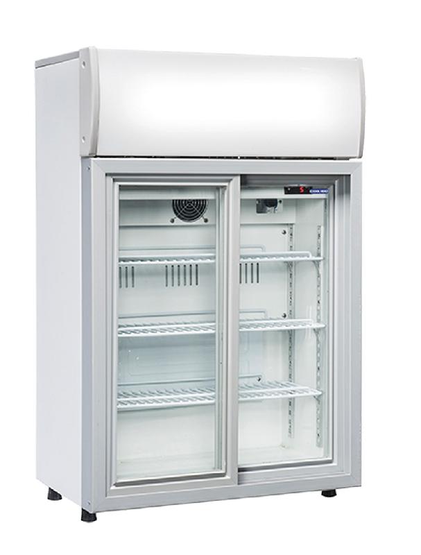 Réfrigérateur de comptoir pour boissons blanc 2 portes vitrées panneau publicitaire 85l - DC 85S - CH_0
