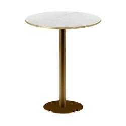 Restootab - Mange-debout Ø60cm Rome bistrot marbre translucide - blanc Bois manufacturé 3701665200565_0