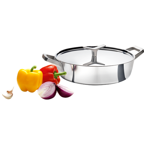 Rondeau inox E9KLLC01 - 4,5L - Ø 30 cm - Compatible induction et tous types de cuisson_0