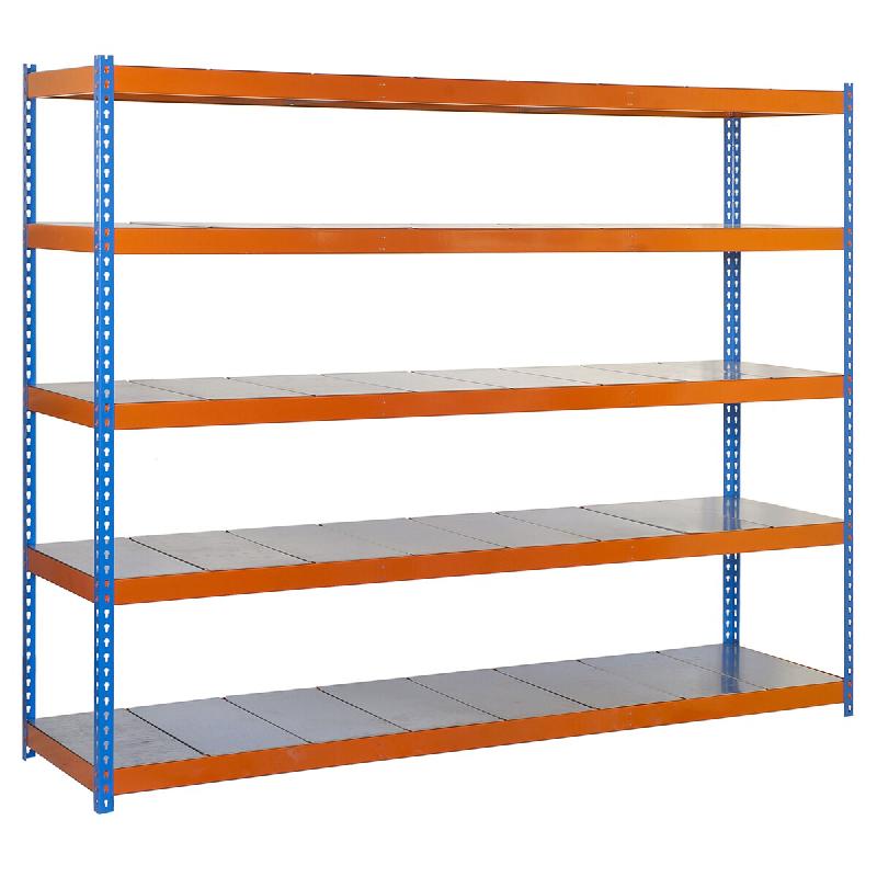 SimonRack Étagères Charge Lourde 2000x1500x450 mm, 5 Niveaux Métal, 400 kg par Niveau, Structure Acier, Bleu/Orange/Galvanisé - Ecoforte - bleu m�_0