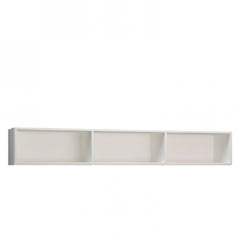 SURMEUBLE 3 NICHES DE RANGEMENTS POUR LIT ESCAMOTABLE HORIZONTAL 160 X 200 CM HAUTEUR 36 CM FINITION BLANC MAT_0