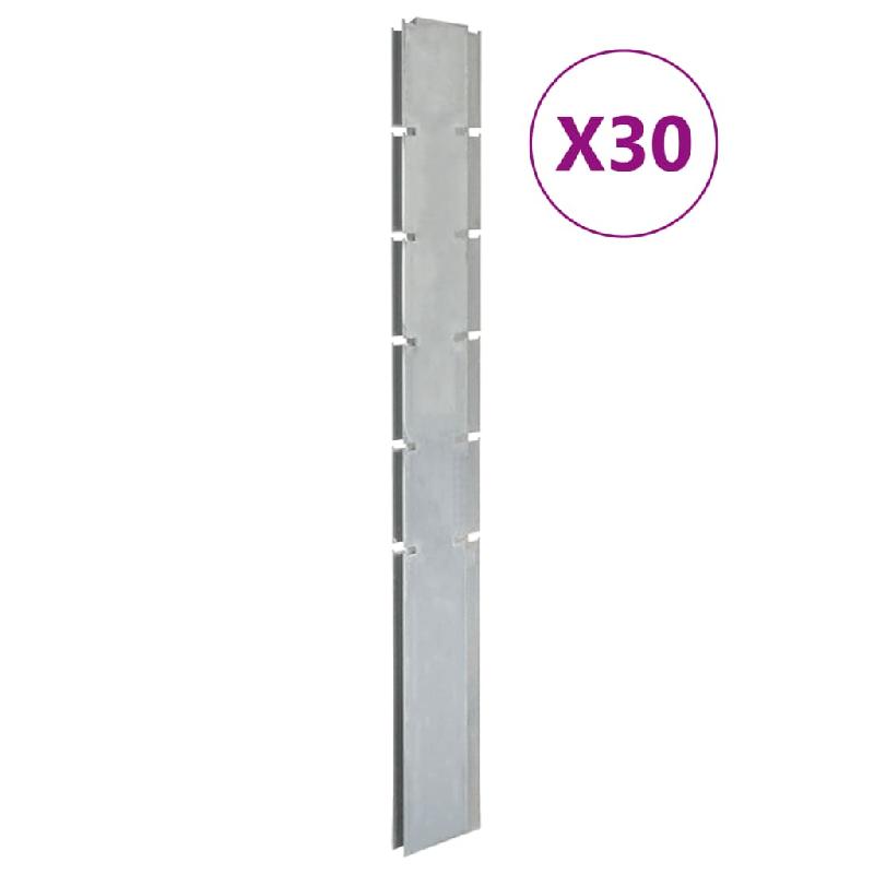 Vidaxl poteaux de clôture 30 pcs argenté 160 cm acier galvanisé 3196205_0