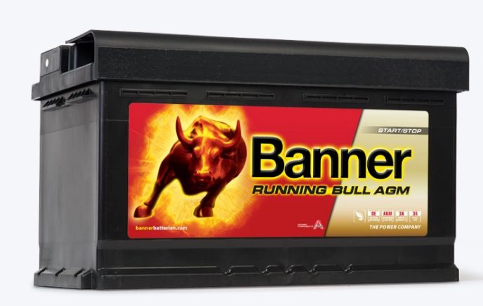 Batterie de démarrage AGM 580 01 - Banner - 50 Ah à 105 Ah - Running Bull AGM pour véhicules Start/Stop_0