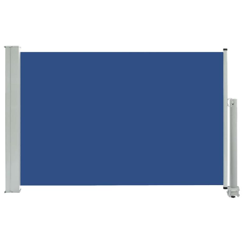 Auvent paravent store brise-vue latéral rétractable - patio, jardin, terrasse, balcon - 60 x 300 cm - bleu - protection visuelle et UV - 02_0007388_0