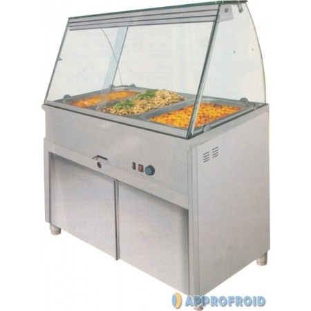 Bain marie - vitrine chauffante sur placard fermé 4 x gn 1/1 ou 5 x gn 1/1_0