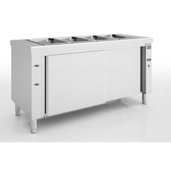 ERATOS Meuble Bain-Marie Sec Ventile Reserve Neutre Aisi-304 18/10 - 4 Gn1/1 - 150 - 1600X700X850 - 2500W MBVN-160 - Acier inoxydable 18/10 MBVN-160_0