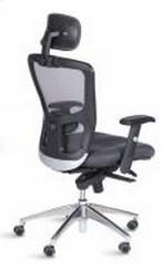 Fauteuil ergonomique synchrone en maille avec appui-tête réglable - Manteca alu_0