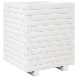 Helloshop26 - Jardinière bac lit surélevé plantes fleurs terrasse jardin 40 x 40 x 49,5 cm bois de pin massif blanc 02_0037567 - 3000214260990_0