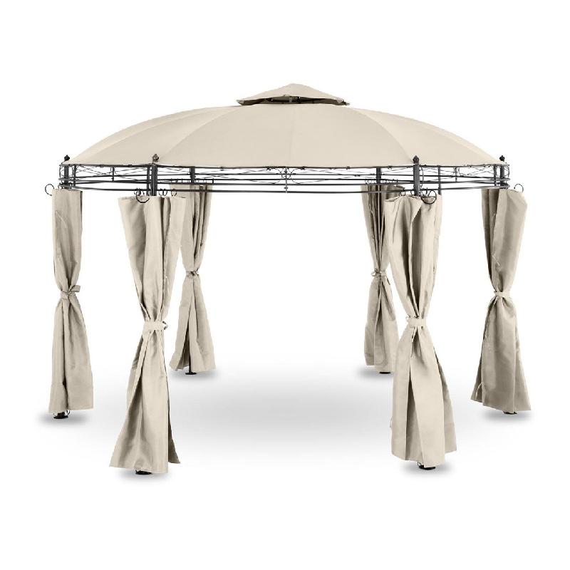 PERGOLA PAVILLON BARNUM TONNELLE TENTE ABRI GAZEBO DE JARDIN TERRASSE 3,5 M - 180 G/M² BEIGE 14_0000285_0