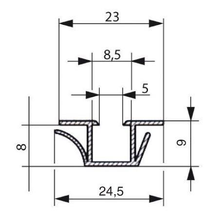 Profil de fixation blanc pour point pvc a clipser de meubles frigos jpc-004_0