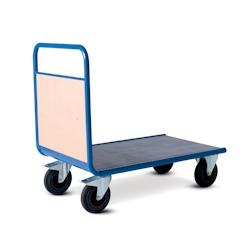 Provost Chariot manutention avec dossier bois charge 500kg - 70 x 120 x 100cm - bleu acier 400901042_0