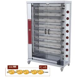 Rôtissoire à poulets gaz - 8 broches (40 poulets) - RVG/8-MX2 - Acier inox, chauffage gaz, grande capacité_0
