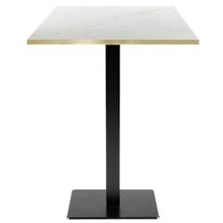 Restootab - Mange-debout 60x60cm - modèle Milan marbre paros chants laiton - blanc TB-MILFF-6060M-MB.PAR-LAI_0