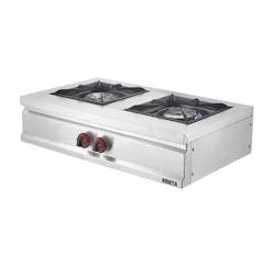 Romux® Cuisinière à Gaz 2 Feux 90x55 cm de Table Horizontal en Acier Inoxydable avec Régulateur de Flamme et Thermocouple | Réchaud à Gaz Butane_0