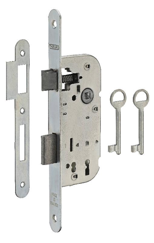 SERRURE ENCASTRABLE POUR PORTE D'INTÉRIEUR 2 TOURS Z/BR 2 CLÉS_0