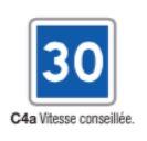 Panneau de signalisation d'indication type C4a - signalisation verticale de police - formats de 350 à 1500 mm_0
