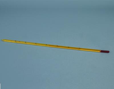 Thermomètre fond jaune à liquide rouge, -10/50, avec certificat de lot - Ref.: KJB029_0