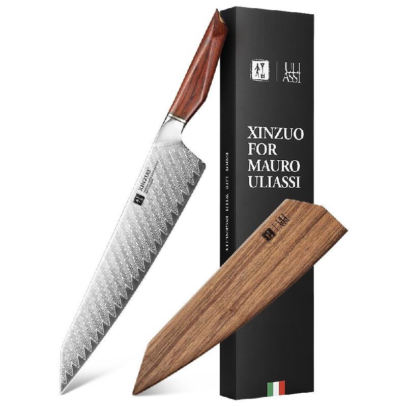 XinZuo - Couteau de chef Damas 26 cm lame - Série X03 Xing - Mauro Uliassi (chef 3 étoiles Michelin) - multicolore multi-matériau X03-10QF_0