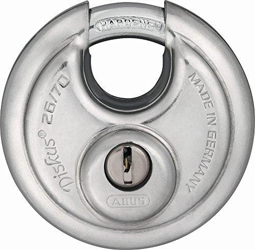 ABUS 12790 - Cadenas à clé Diskus 26/70 mm en acier inoxydable - Protection anti-effraction et anti-corrosion_0