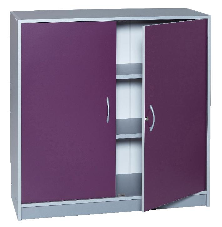 ARMOIRE DE BUREAU ALUMINUN PORTES BATTANTES HAUTEUR 185 CM COLORIS PRUNE_0