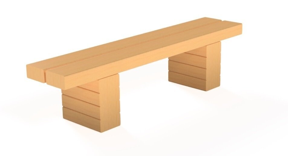 Banc d'extérieur pour collectivités en traverses pin classe IV - Référence MUB8_0